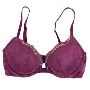 Victoria's Secret Burgundy Dream Angels Push-up Underwire Bra Women's Sz 32D
